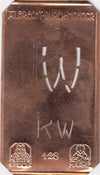KW - Kleine Monogramm-Schablone in Jugendstil-Schrift