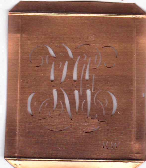 KW - Alte Monogramm Schablone zum Sticken und vieles mehr