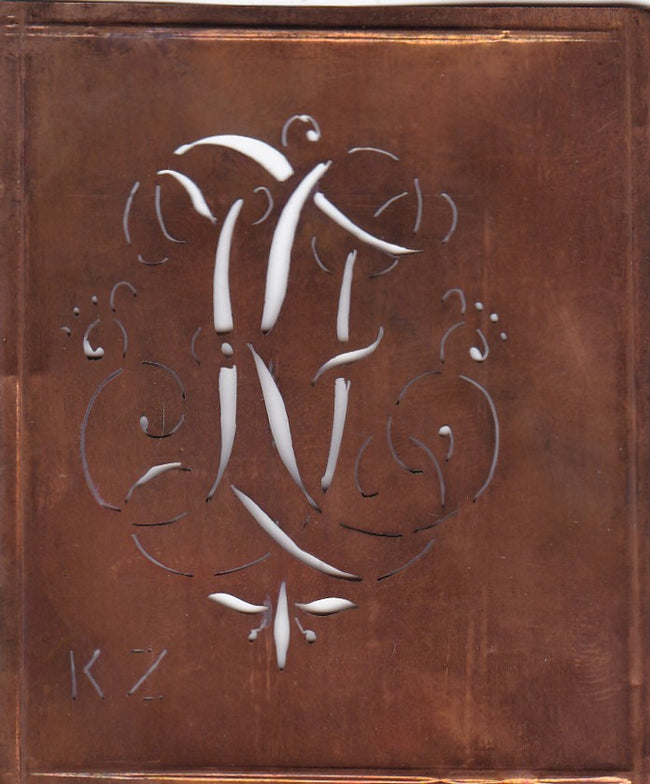 KZ - Hübsche alte verschnörkelte Monogrammschablone