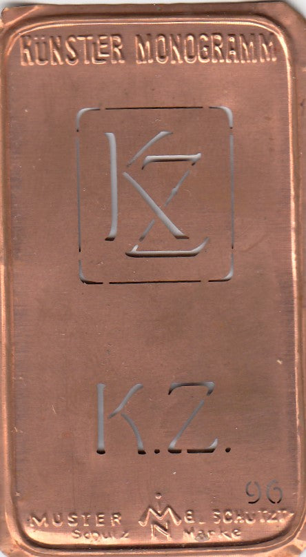 KZ - Alte Jugendstil Stickschablone - Medaillon-Design