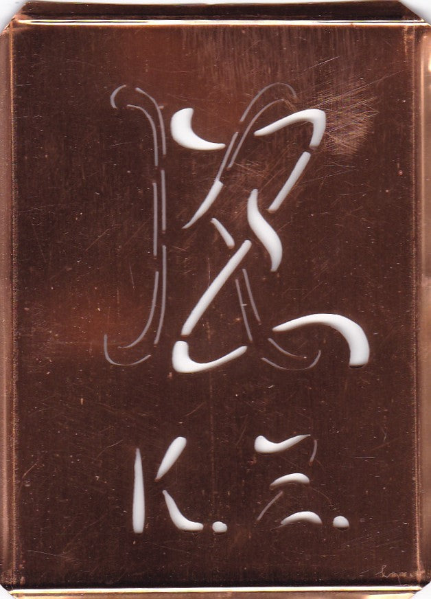 KZ - Stickschablone für 2 verschiedene Monogramme