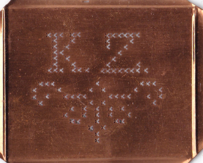 KZ - Alte niedliche Kreuzstich Monogramm Schablone