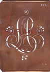 LA - Alte Monogramm Schablone mit Schnörkeln