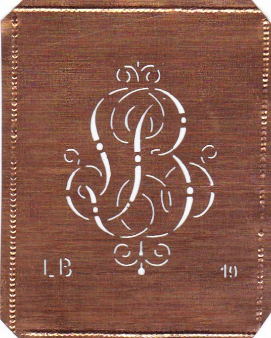 LB - Alte verschlungene zarte Stickschablone