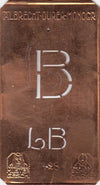 LB - Kleine Monogramm-Schablone in Jugendstil-Schrift