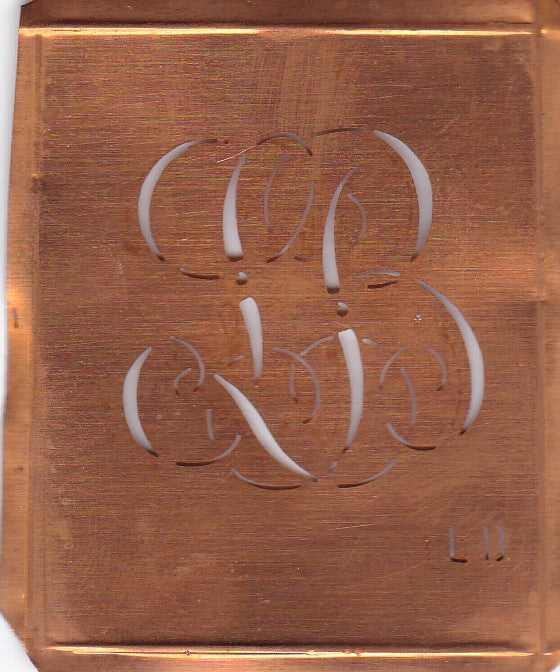 LB - Alte Monogramm Schablone zum Sticken und vieles mehr