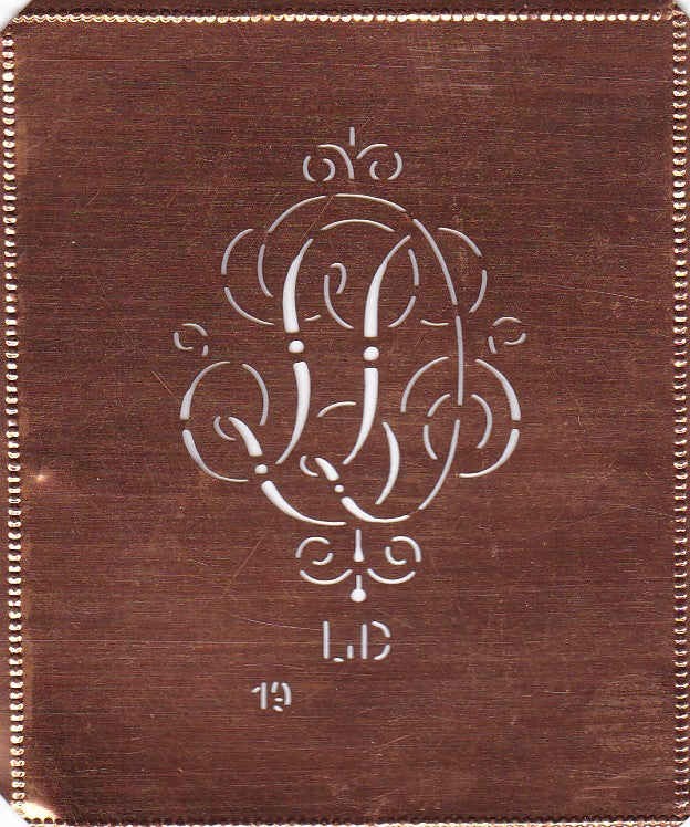 LD - Alte verschlungene zarte Stickschablone