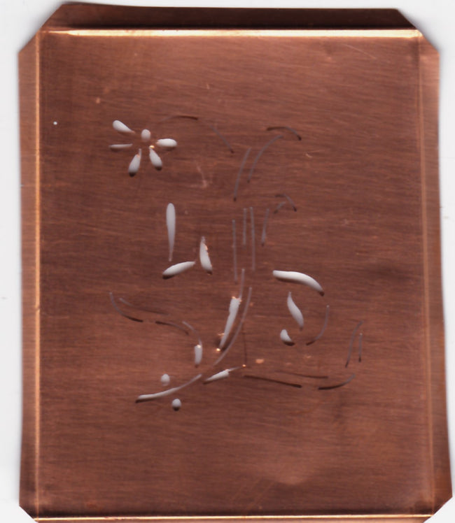 LD - Hübsche, verspielte Monogramm Schablone Blumenumrandung