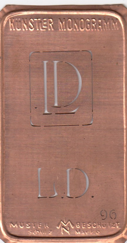 LD - Alte Jugendstil Stickschablone - Medaillon-Design
