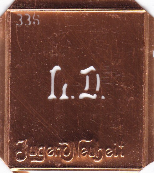 LD - Kleine Monogramm Schablone zum Besticken von Herrenhemden