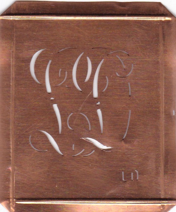LD - Alte Monogramm Schablone zum Sticken und vieles mehr