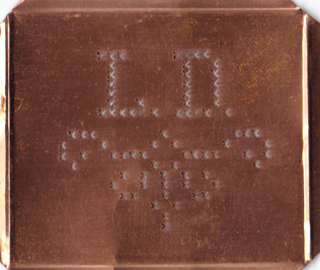 LD - Alte niedliche Kreuzstich Monogramm Schablone