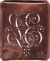 LE - Antiquität aus Kupferblech zum Sticken von Monogrammen und mehr
