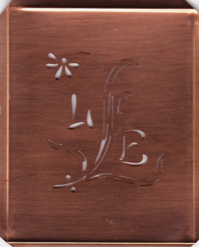 LE - Hübsche, verspielte Monogramm Schablone Blumenumrandung