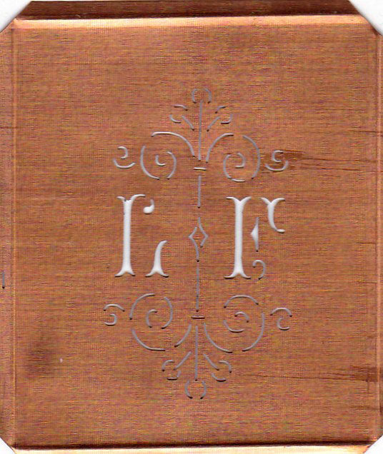 LF - Besonders hübsche alte Monogrammschablone
