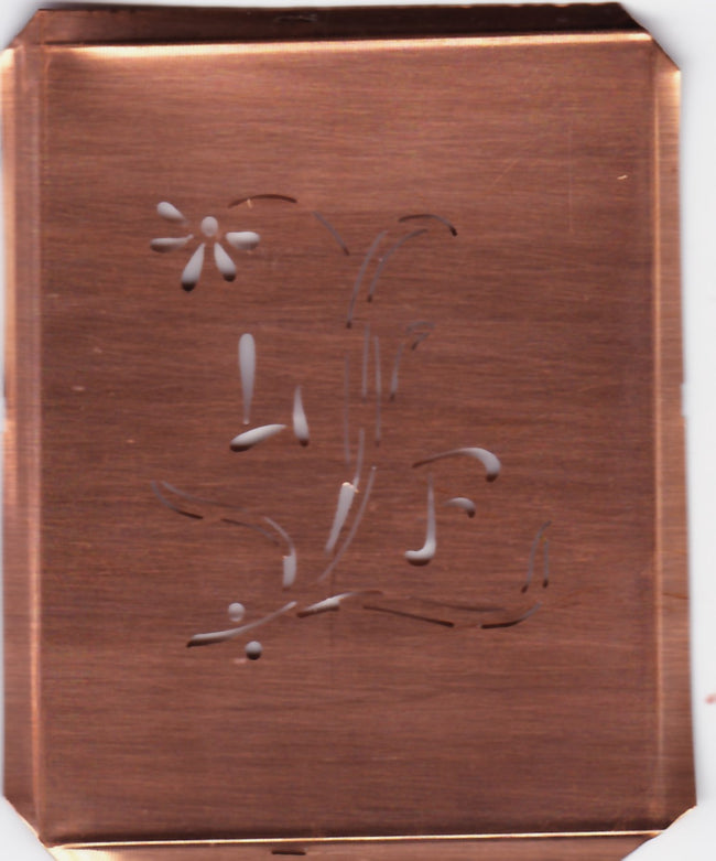 LF - Hübsche, verspielte Monogramm Schablone Blumenumrandung