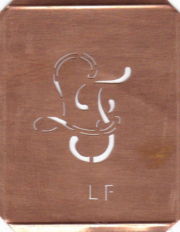 LF - 90 Jahre alte Stickschablone für hübsche Handarbeits Monogramme