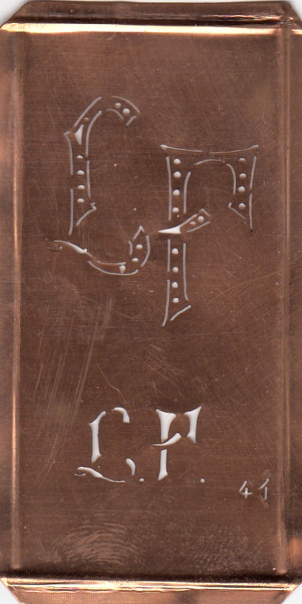 LF - Alte Monogramm Schablone zum Sticken