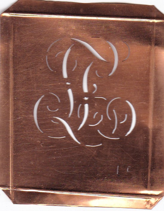 LF - Alte Monogramm Schablone zum Sticken und vieles mehr