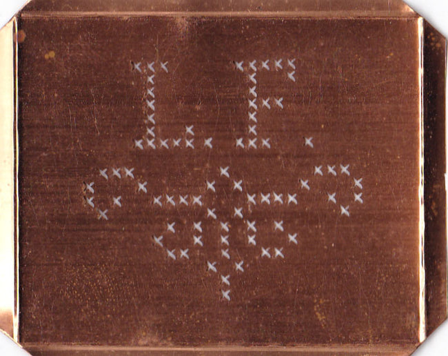 LF - Alte niedliche Kreuzstich Monogramm Schablone