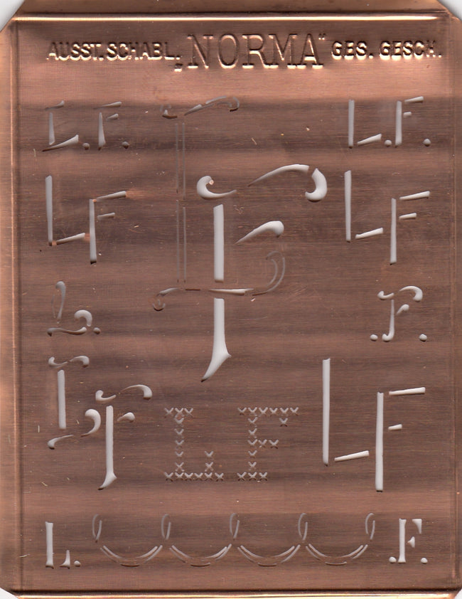 LF- Hübsche alte Monogrammschablone