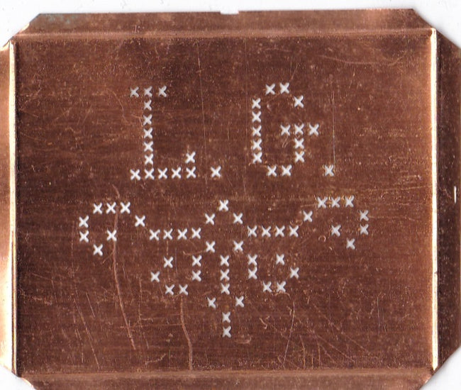 LG - Alte niedliche Kreuzstich Monogramm Schablone