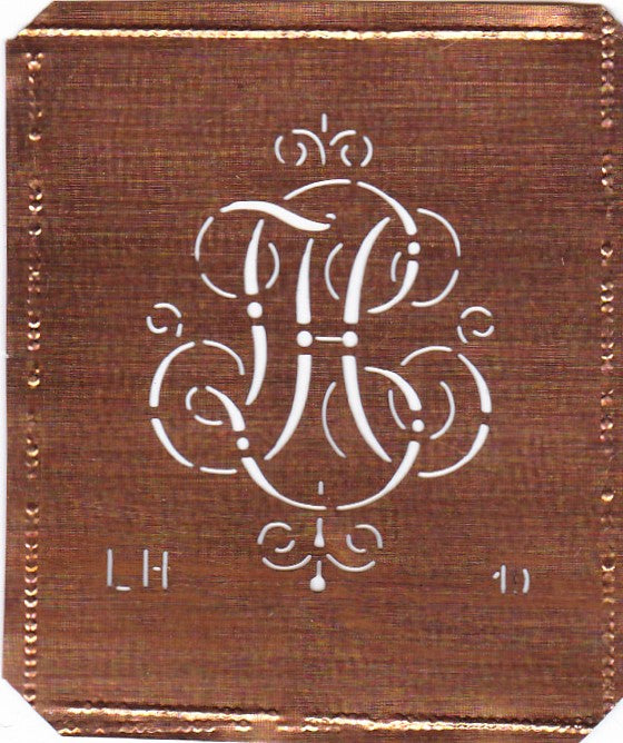 LH - Alte verschlungene zarte Stickschablone