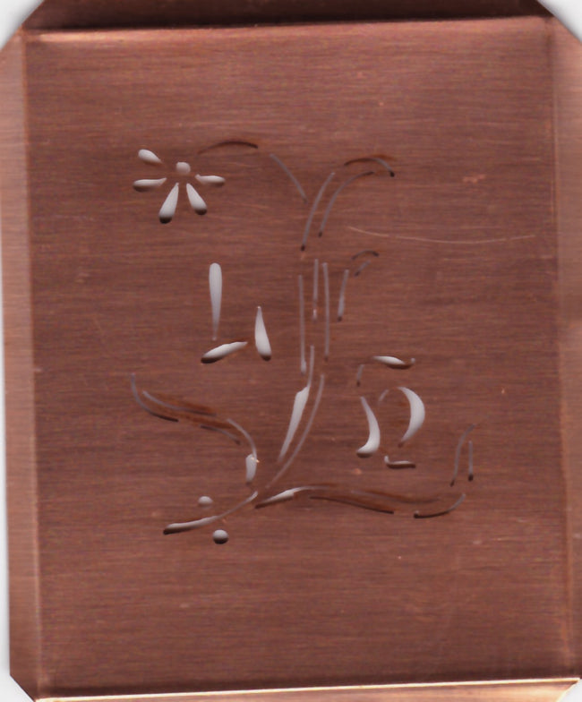 LH - Hübsche, verspielte Monogramm Schablone Blumenumrandung