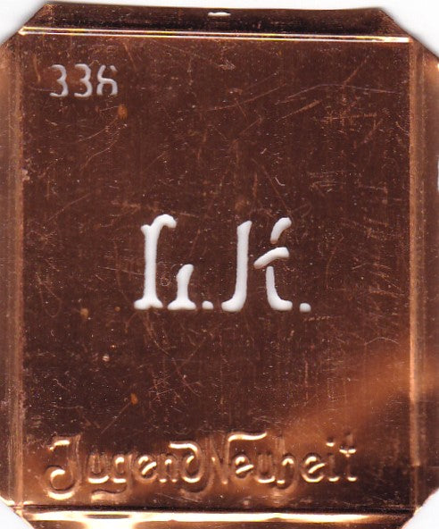 LH - Kleine Monogramm Schablone zum Besticken von Herrenhemden