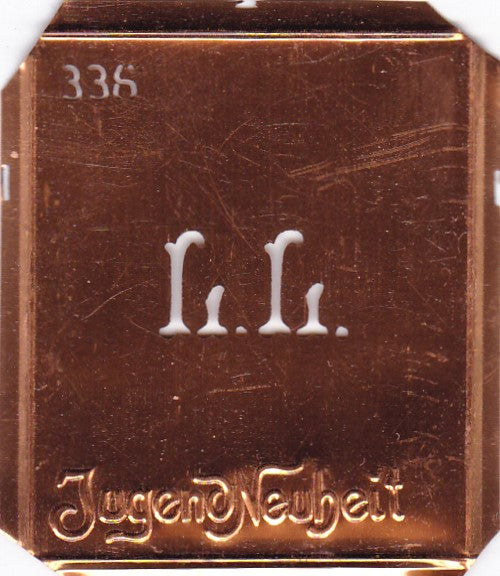 LL - Kleine Monogramm Schablone zum Besticken von Herrenhemden