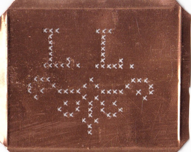 LL - Alte niedliche Kreuzstich Monogramm Schablone