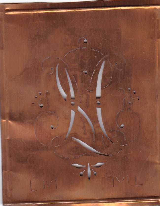 LM - Hübsche alte verschnörkelte Monogrammschablone