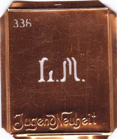 LM - Kleine Monogramm Schablone zum Besticken von Herrenhemden