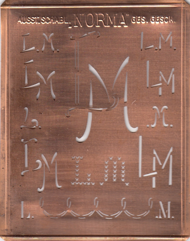 LM - Hübsche alte Monogrammschablone