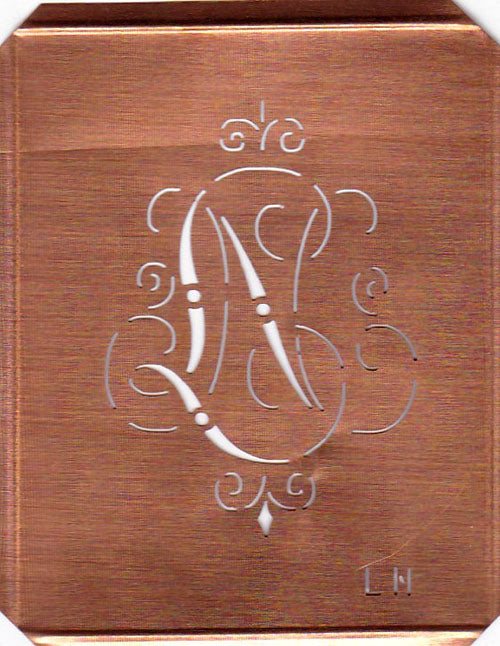 LN - Alte, verschlungene Monogrammschablone