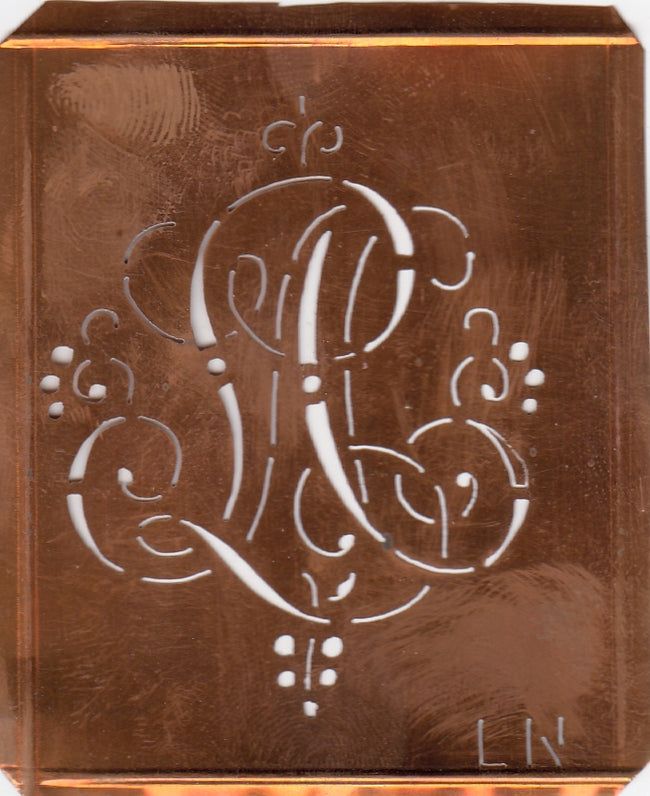 LN - Hübsche alte verschnörkelte Monogrammschablone