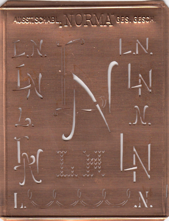 LN - Hübsche alte Monogrammschablone