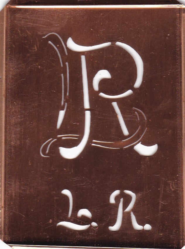 LR - Stickschablone für 2 verschiedene Monogramme