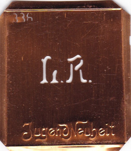 LR - Kleine Monogramm Schablone zum Besticken von Herrenhemden