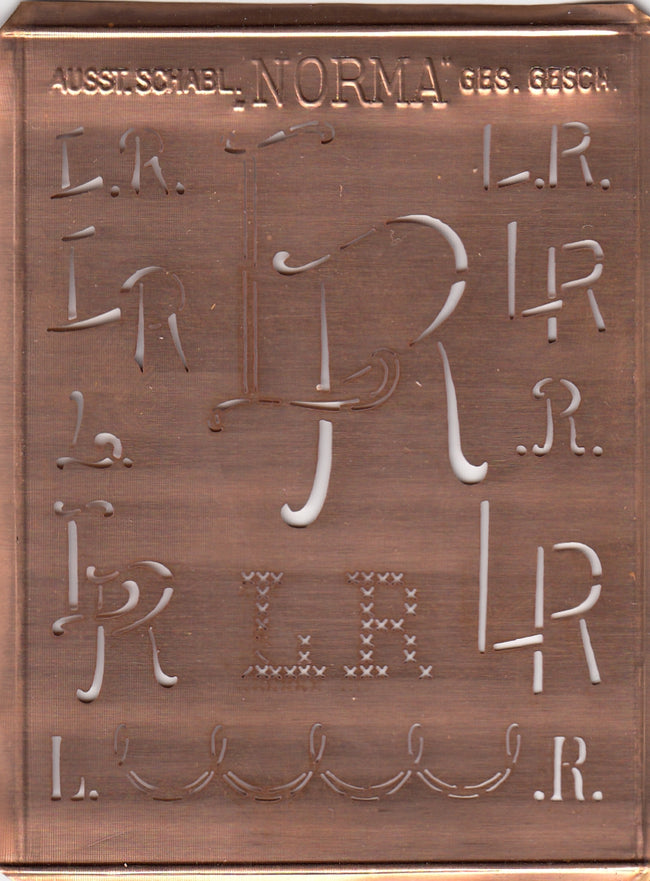 LR - Hübsche alte Monogrammschablone