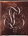 LT - Alte Monogramm Schablone mit nostalgischen Schnörkeln