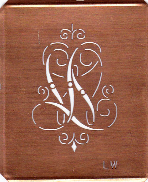 LW - Alte, verschlungene Monogrammschablone
