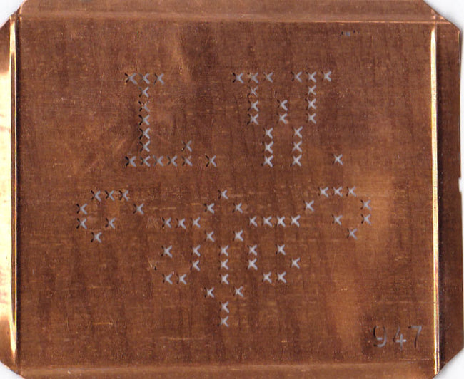 LW - Alte niedliche Kreuzstich Monogramm Schablone