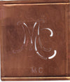 MC - 90 Jahre alte Stickschablone für hübsche Handarbeits Monogramme