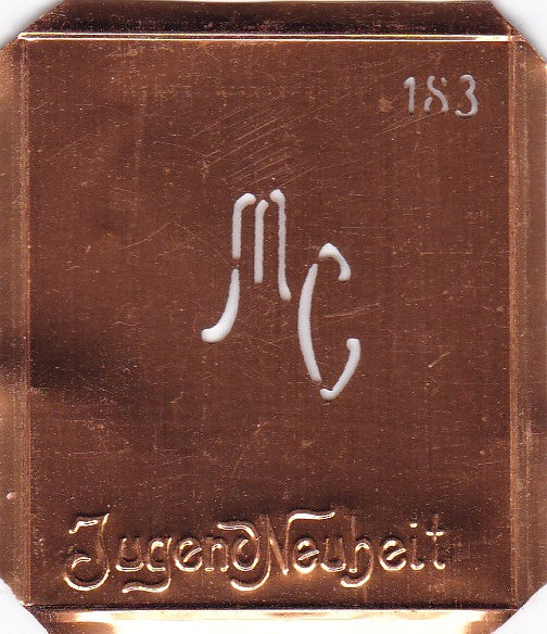 MC - Kleine interessante Monogramm Schablone - nicht nur zum Sticken geeignet