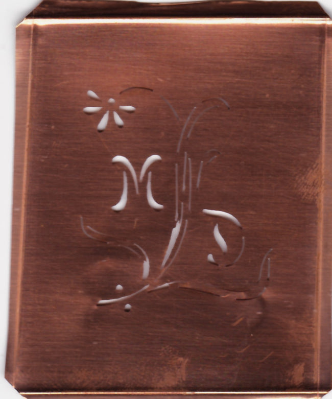 MD - Hübsche, verspielte Monogramm Schablone Blumenumrandung