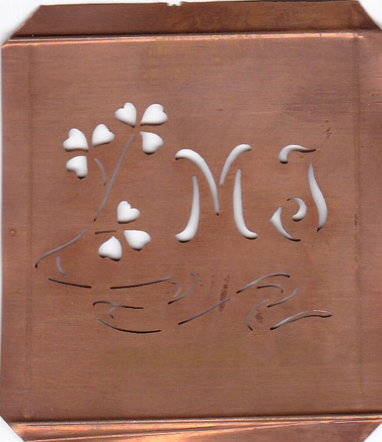 MJ - Außergewöhnliche alte Monogrammschablone