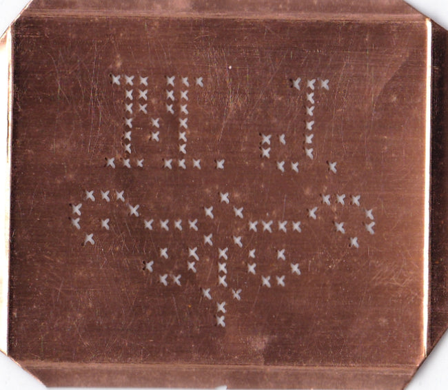 MJ - Alte niedliche Kreuzstich Monogramm Schablone