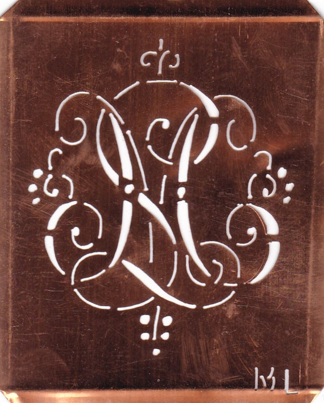 ML - Hübsche alte verschnörkelte Monogrammschablone