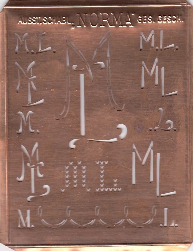 ML - Hübsche alte Monogrammschablone